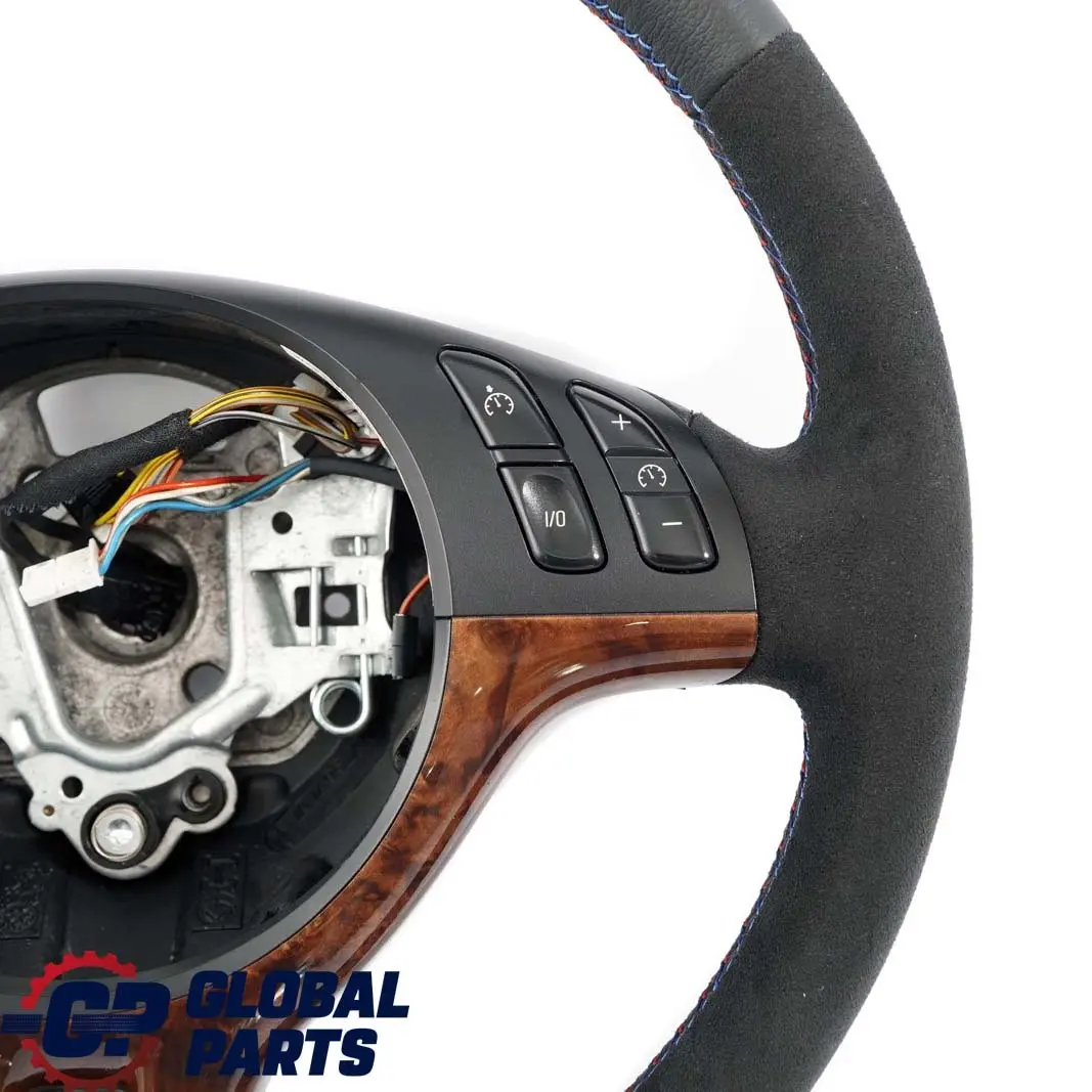 BMW E46 NEW Black Leather / Alcantara Sport Steering Wheel 3 Spoke Tricoloured - SKU 6770416-3 - Part number 6770416