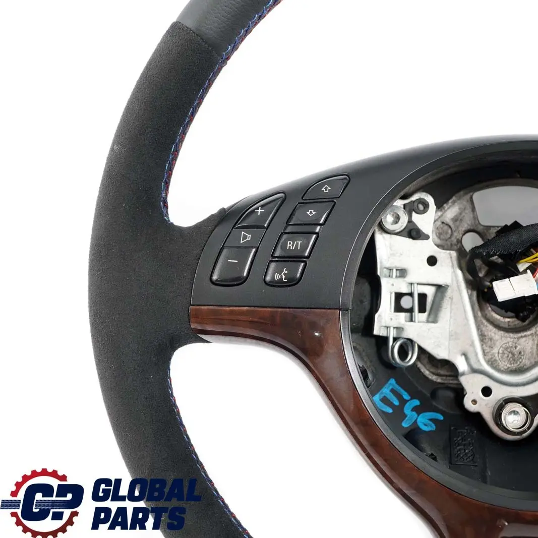 BMW E46 NEW Black Leather / Alcantara Sport Steering Wheel 3 Spoke Tricoloured - SKU 6770416-3 - Part number 6770416