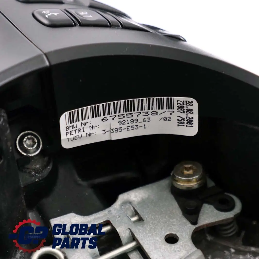 Leather Sport Steering Wheel 3 Spoke M-tricoloured threads to BMW X5 E53 NEW Black with Part number 6770422 BMW X5 E53 NEW Black Leather Sport Steering Wheel 3 Spoke M-tricoloured threads - SKU 6770422-3 - Part number 6770422