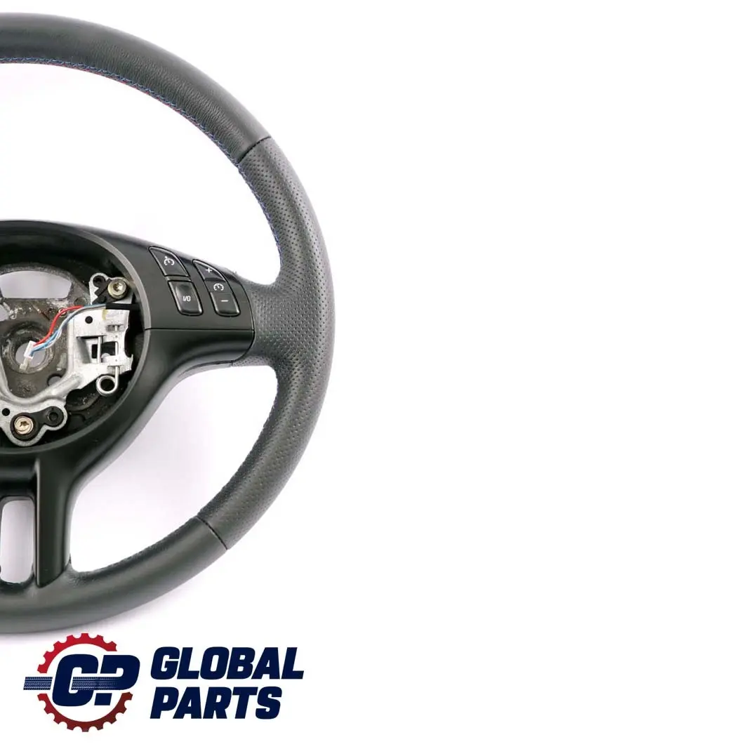Leather Sport Steering Wheel 3 Spoke M-tricoloured threads to BMW X5 E53 NEW Black with Part number 6770422 BMW X5 E53 NEW Black Leather Sport Steering Wheel 3 Spoke M-tricoloured threads - SKU 6770422-3 - Part number 6770422