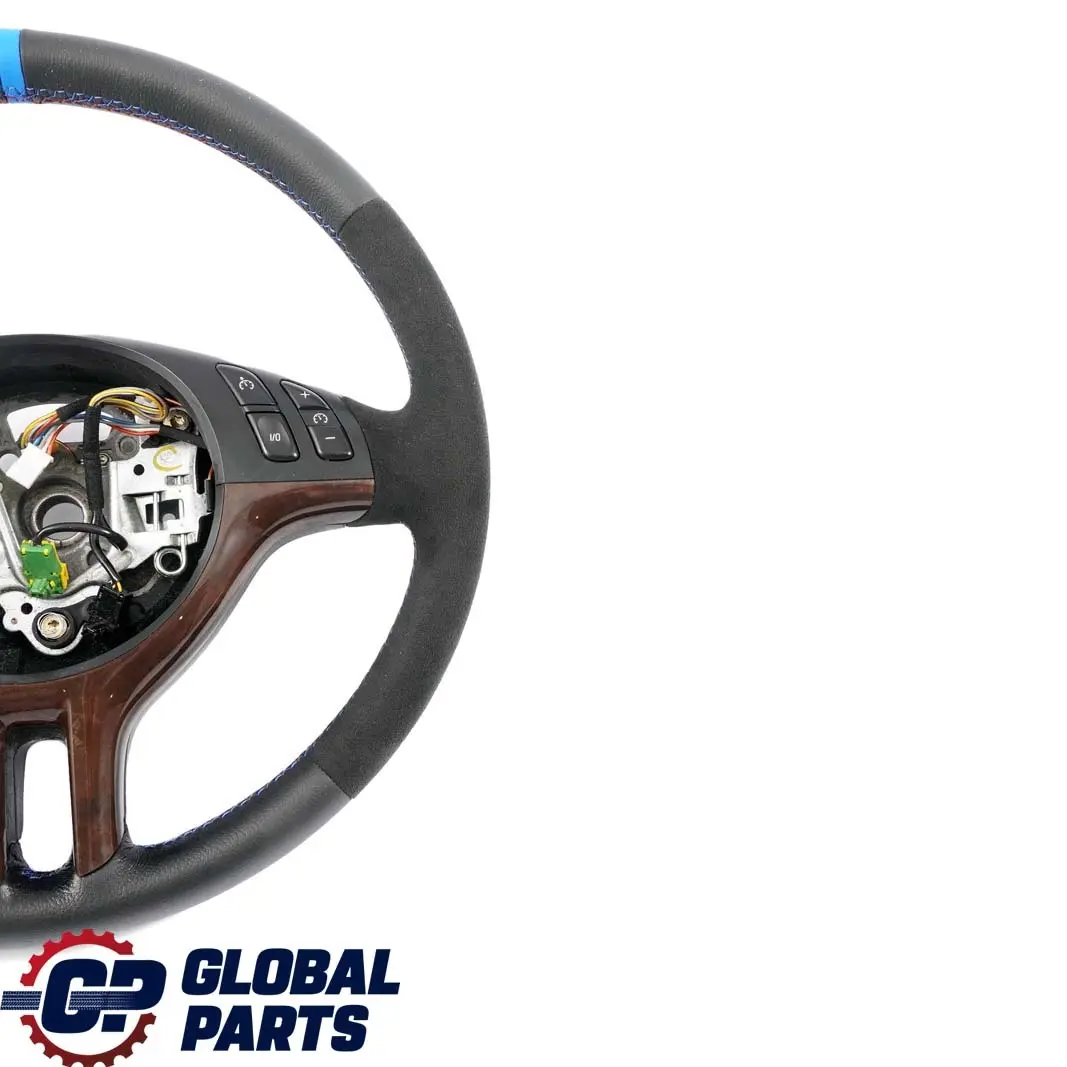 BMW X5 er E53 Sportlenkrad 3 Speichen NEU Leder / Alcantara M Farbige Fäden - SKU 6770422-4 - Teilenummer 6770422