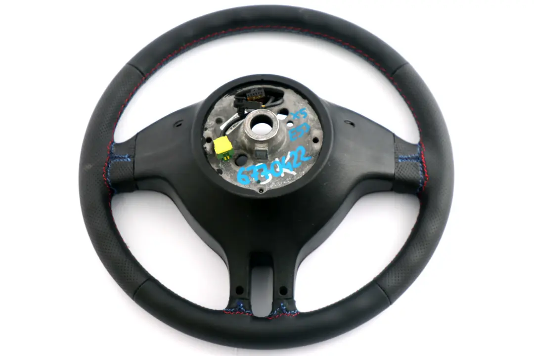 Leather Sport Steering Wheel 3 Spoke M-tricoloured to BMW X5 Series E53 NEW Black with Part number 6770422 BMW X5 Series E53 NEW Black Leather Sport Steering Wheel 3 Spoke M-tricoloured - SKU 6770422 - Part number 6770422