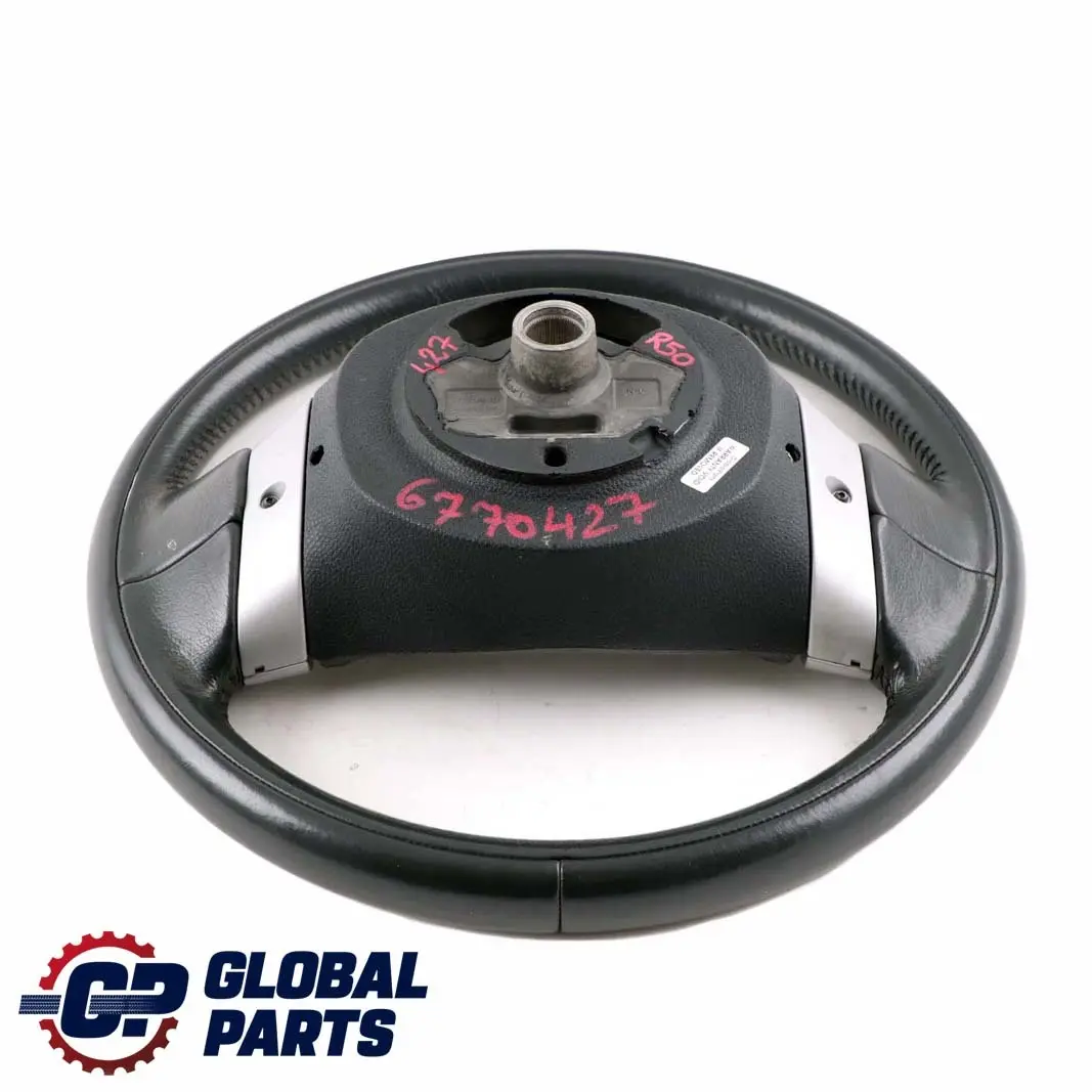 BMW Mini Cooper R50 R53 Sport 2 Spoke Black Leather Steering Wheel Trim - SKU 6770427 - Part number 6770427