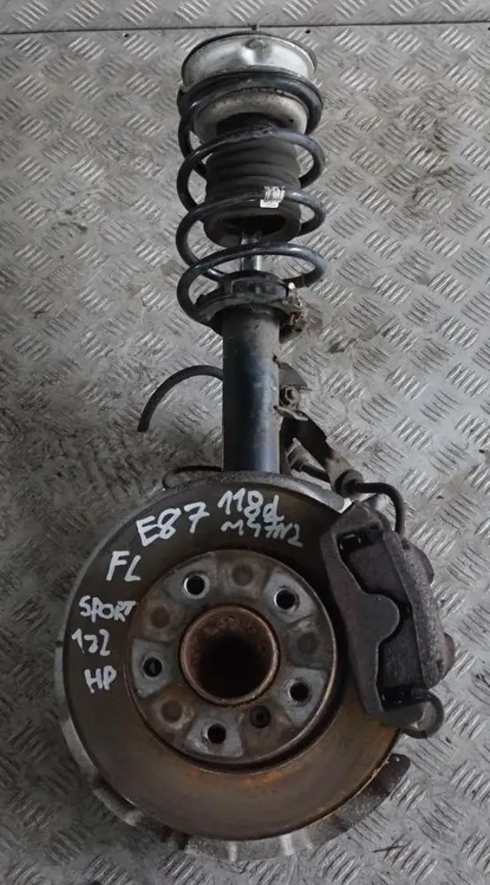 BMW 1 E87 118d M47N2 Sport Front Left N/S Spring Strut Brake Suspension Leg Hub - SKU 6771557 - Part number 31316771557