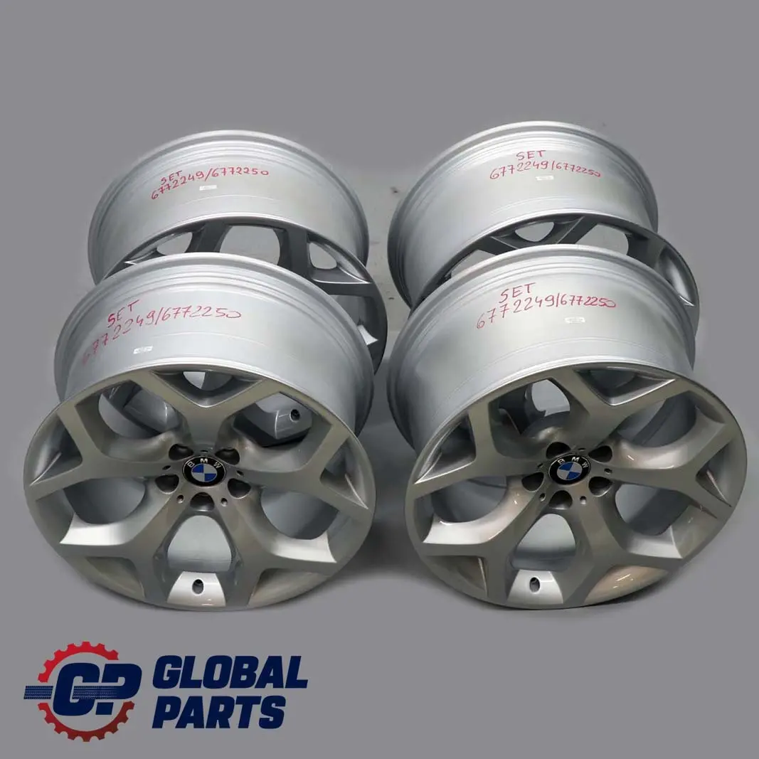 BMW X5 E70 Silver Complete Set 4x Alloy Wheel Rim 20" 10J 11J ET:40 Y-Spoke 214 - SKU 6772249/6772250 - Part number 6772249 / 6772250