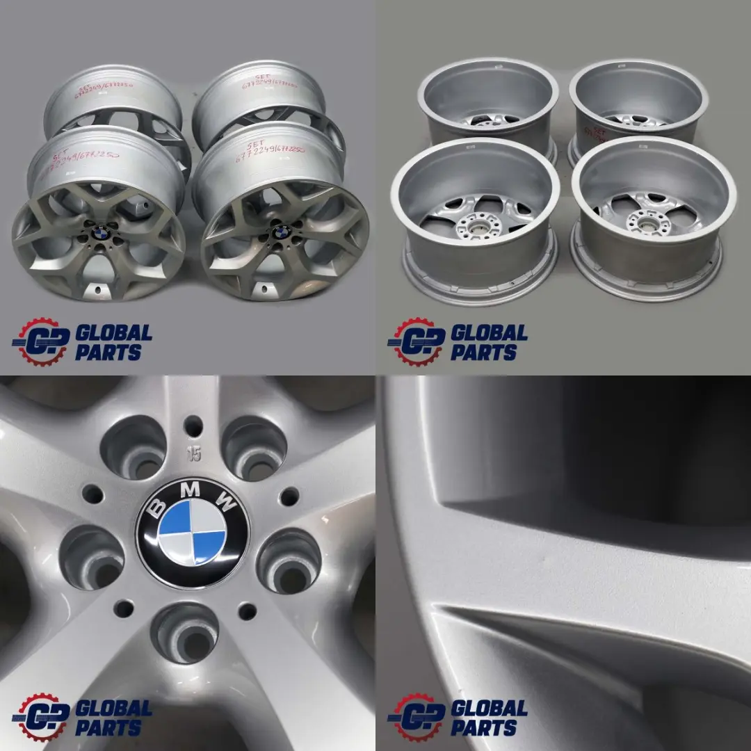 BMW X5 E70 Silver Complete Set 4x Alloy Wheel Rim 20" 10J 11J ET:40 Y-Spoke 214 - SKU 6772249/6772250 - Part number 6772249 / 6772250