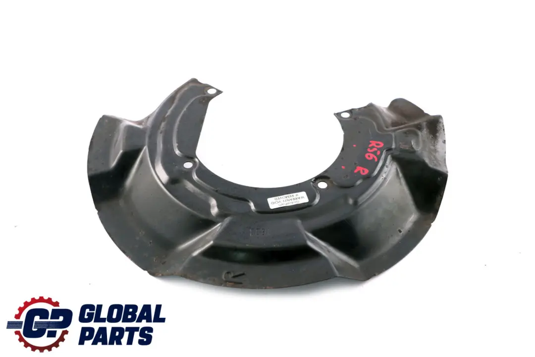 Protection Cover Plate Brake Disc Front Right O/S to Mini Cooper R56 R57 LCI with Part number 6772550 Mini Cooper R56 R57 LCI Protection Cover Plate Brake Disc Front Right O/S - SKU 6772550 - Part number 6772550