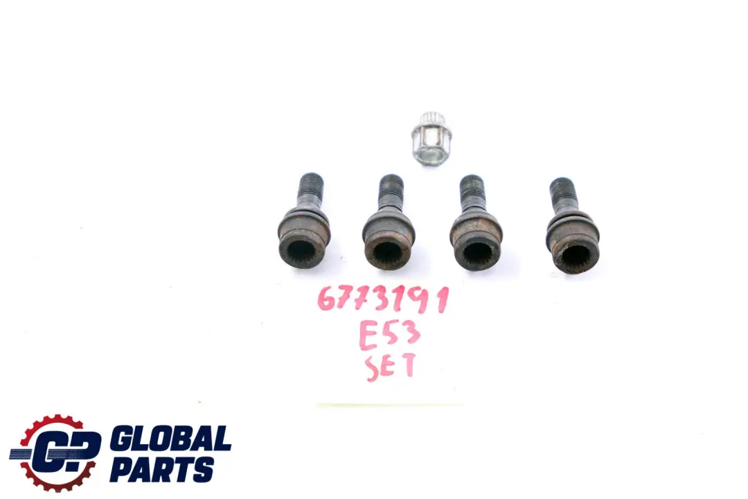 BMW X5 Series E53 Set Of Four Wheel Bolt Black With Adapter Security Nut - SKU 6773191 - Part number 6773191