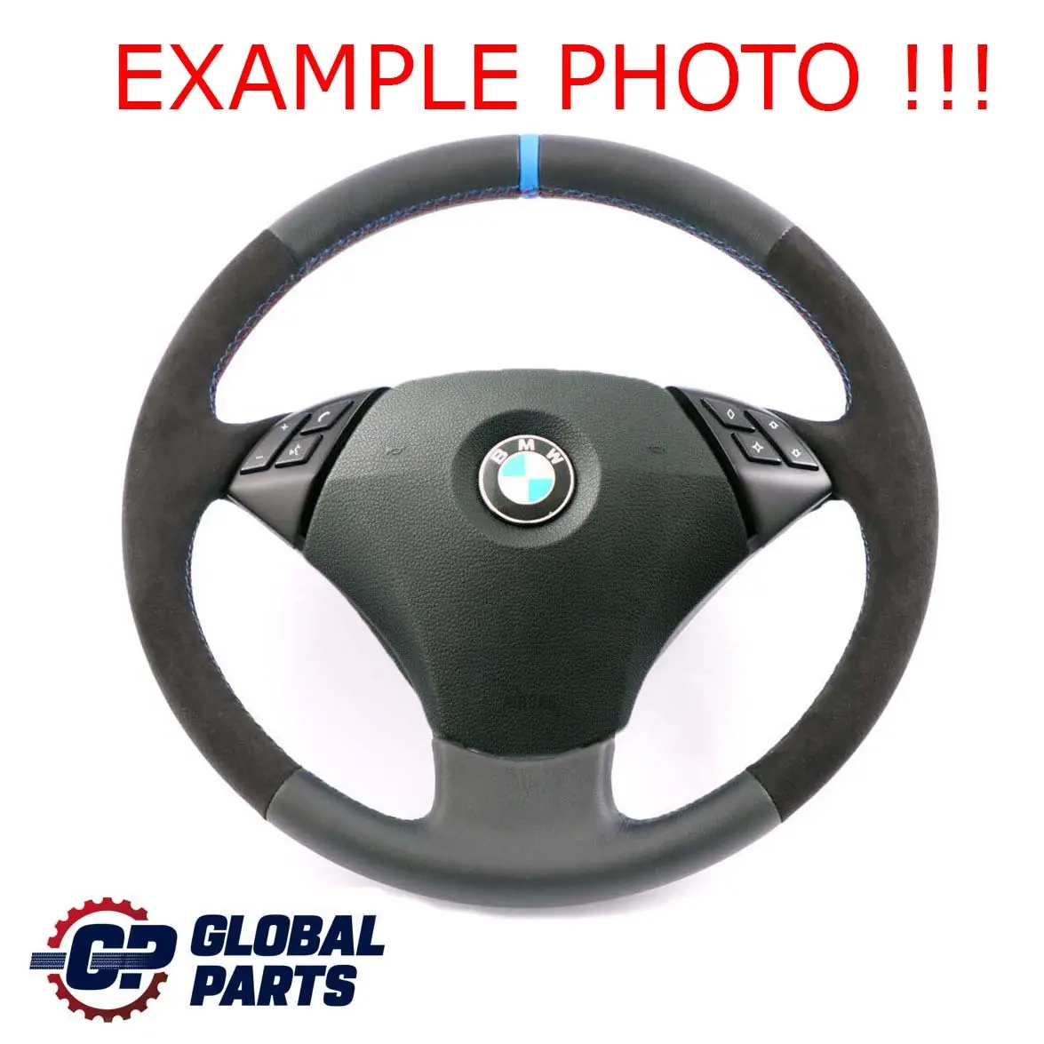 BMW E60 E61 LCI Nouveau en Cuir Noir / Alcantara Volant Avec M-DREIFARBIGE Fils