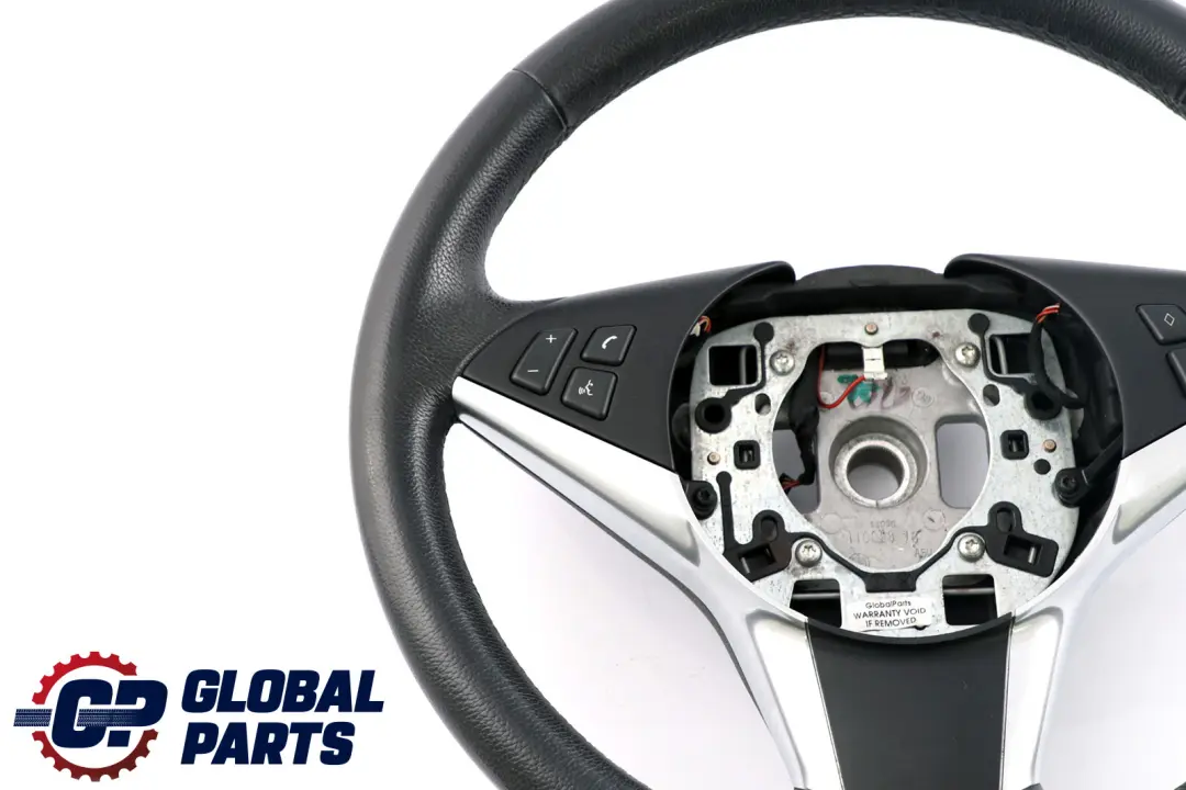 BMW 5 6 Series E60 E61 E63 E64 Black Leather Sport Steering Wheel Trim - SKU 6774458-1 - Part number 6774458