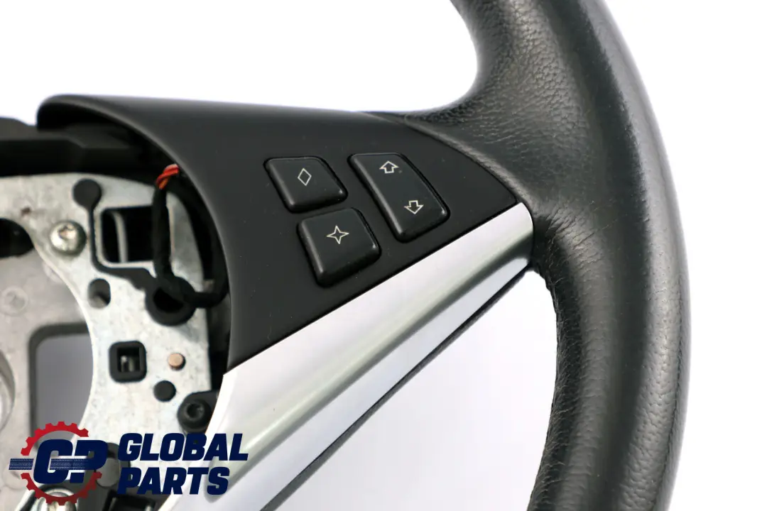 BMW 5 6 Series E60 E61 E63 E64 Black Leather Sport Steering Wheel Trim - SKU 6774458-1 - Part number 6774458