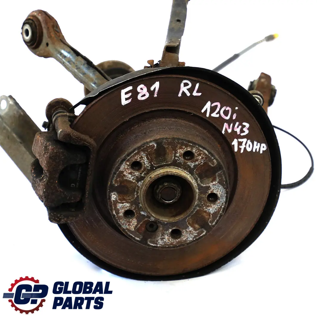 N43 Trasera Izquierda Spring Strut Pierna Freno Suspension Hub para BMW E87 LCI 120i con número de pieza 6774809 BMW E87 LCI 120i N43 Trasera Izquierda Spring Strut Pierna Freno Suspension Hub - SKU 6774809-27 - Número de pieza 6774809