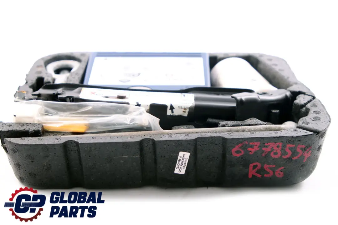 Tool Service Kit Lifting Jack Tyre Sealant Compressor to Mini Cooper One R56 R57 with Part number 6778554 Mini Cooper One R56 R57 Tool Service Kit Lifting Jack Tyre Sealant Compressor - SKU 6778554 - Part number 6778554