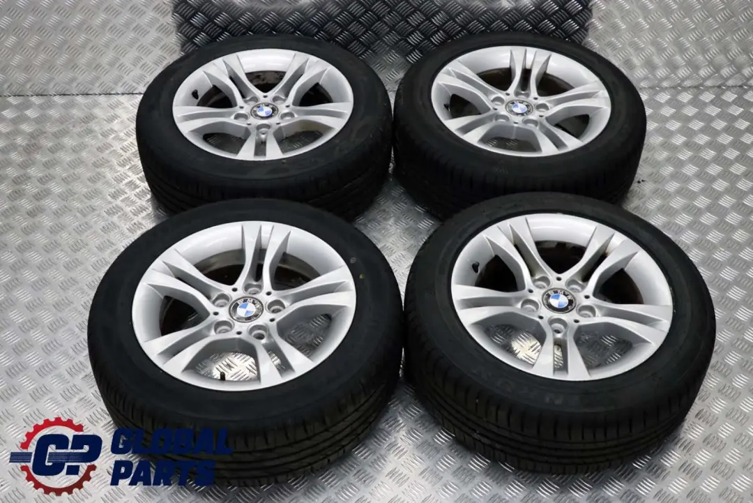 Complete Set 4x Wheel with Tyres 16" 7J ET:31 Double Spoke 268 to BMW E90 E91 with Part number 6780907 BMW E90 E91 Complete Set 4x Wheel with Tyres 16" 7J ET:31 Double Spoke 268 - SKU 6780907 - Part number 6780907