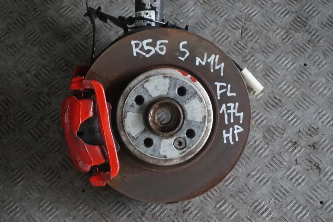 Front Left N/S Spring Strut Leg Brake Suspension Hub to BMW Mini R56 Cooper S N14 1 with Part number 6782209 BMW Mini R56 Cooper S N14 1 Front Left N/S Spring Strut Leg Brake Suspension Hub - SKU 6782209-1 - Part number 6782209