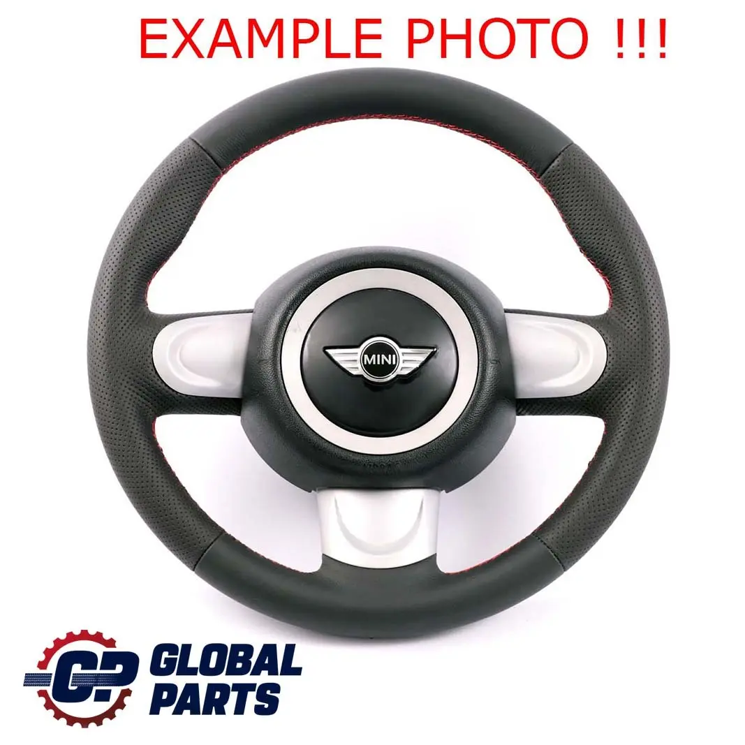 Leather Sport Steering Wheel Red Threads to Mini Cooper One R55 R56 R60 NEW Black with Part number 6794624 Mini Cooper One R55 R56 R60 NEW Black Leather Sport Steering Wheel Red Threads - SKU 6782595-3 - Part number 6794624