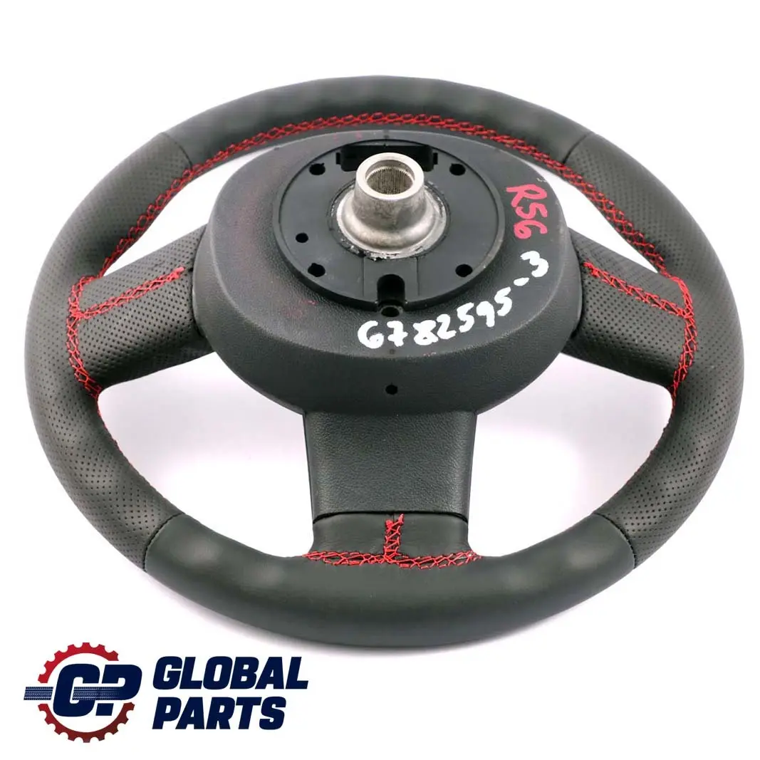 Leather Sport Steering Wheel Red Threads to Mini Cooper One R55 R56 R60 NEW Black with Part number 6794624 Mini Cooper One R55 R56 R60 NEW Black Leather Sport Steering Wheel Red Threads - SKU 6782595-3 - Part number 6794624