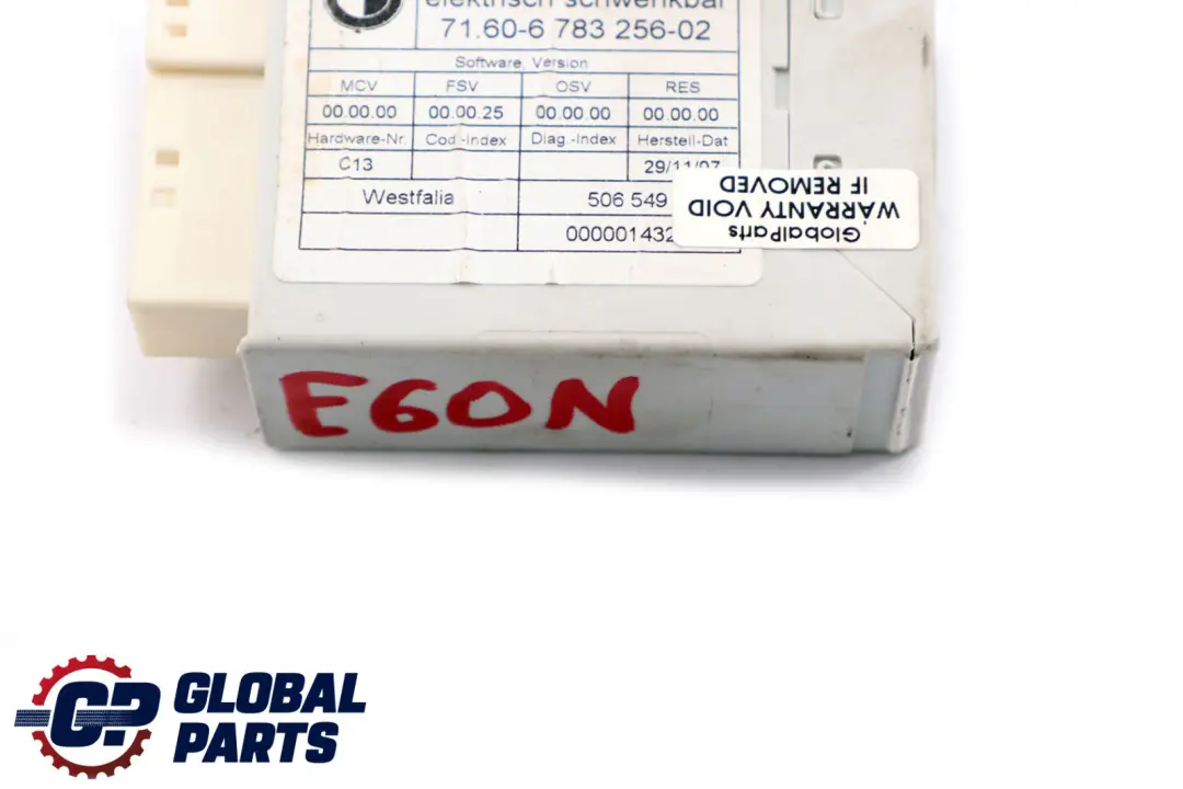 AHK Towing Hitch Tow Bar Control Module Unit ECU to BMW 5 E60 E61 LCI with Part number 6783256 BMW 5 E60 E61 LCI AHK Towing Hitch Tow Bar Control Module Unit ECU - SKU 6783256 - Part number 6783256