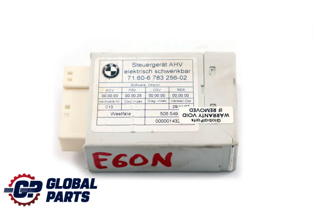 AHK Towing Hitch Tow Bar Control Module Unit ECU to BMW 5 E60 E61 LCI with Part number 6783256 BMW 5 E60 E61 LCI AHK Towing Hitch Tow Bar Control Module Unit ECU - SKU 6783256 - Part number 6783256