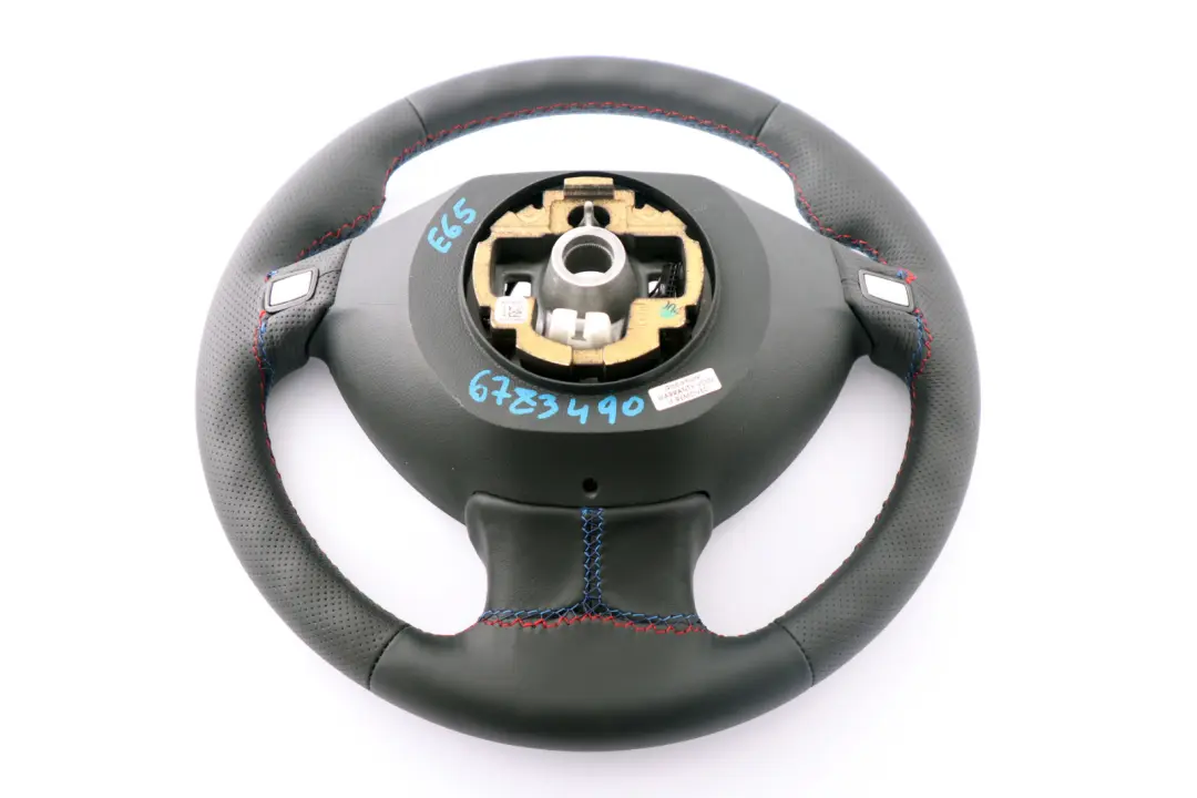 BMW 7 er E65 E66 E67 Sportlenkrad neues Leder Schwarz M-dreifarbige Fäden - SKU 6783490 - Teilenummer 6783490