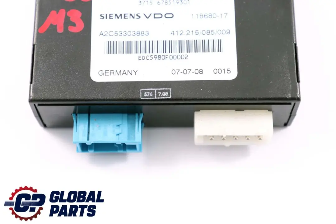 BMW 3 Z4 Series E89 E90 E92 E93 M3 EDC-K Control Unit Module - SKU 6785193 - Part number 6788790