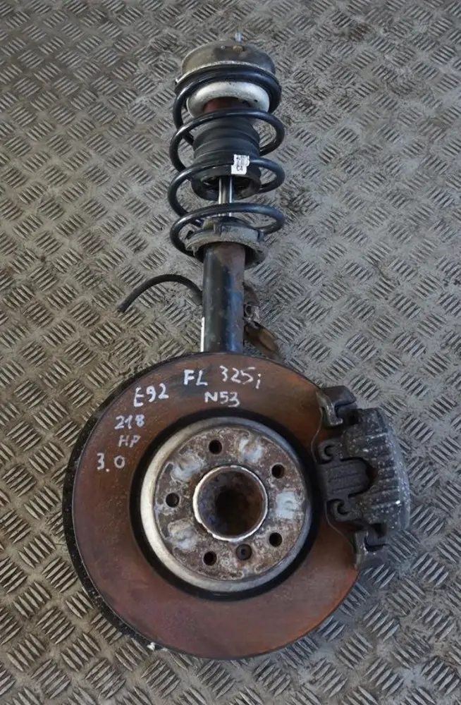 N53 Frente Izquierda Primavera Strut Pierna Suspension Hub para BMW E92 325i con número de pieza 6785589 BMW E92 325i N53 Frente Izquierda Primavera Strut Pierna Suspension Hub - SKU 6785589-2 - Número de pieza 6785589