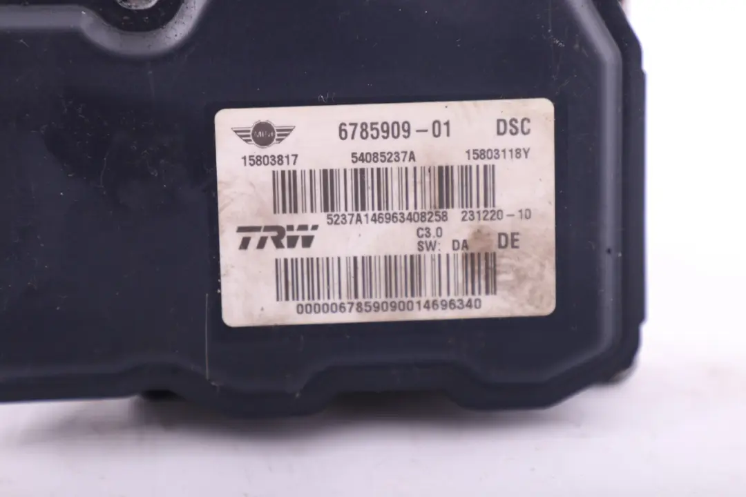 ABS DSC Steuergerät Hydroaggregat Hydraulikblock Pumpe für Mini Cooper R56 mit Teilenummer 6785909 Mini Cooper R56 ABS DSC Steuergerät Hydroaggregat Hydraulikblock Pumpe - SKU 6785909 - Teilenummer 6785909