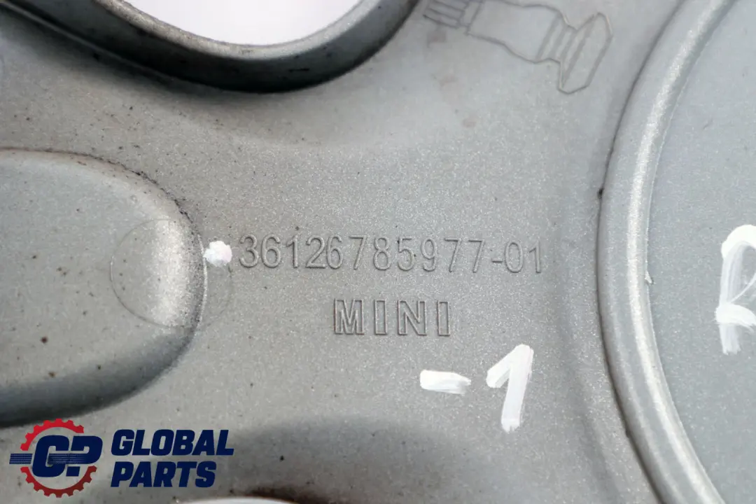 Trim Silver to Mini R50 R52 R56 R57 Wheel Cover with Part number 6785977 Mini R50 R52 R56 R57 Wheel Cover Trim Silver - SKU 6785977-1 - Part number 6785977
