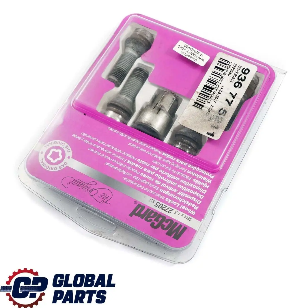 McGard 27205SU Juego Perno Bloqueo Rueda Tuerca de Seguridad para BMW X3 7 E65 E83 con número de pieza 6786426 BMW X3 7 E65 E83 McGard 27205SU Juego Perno Bloqueo Rueda Tuerca de Seguridad - SKU 6786426-2 - Número de pieza 6786426