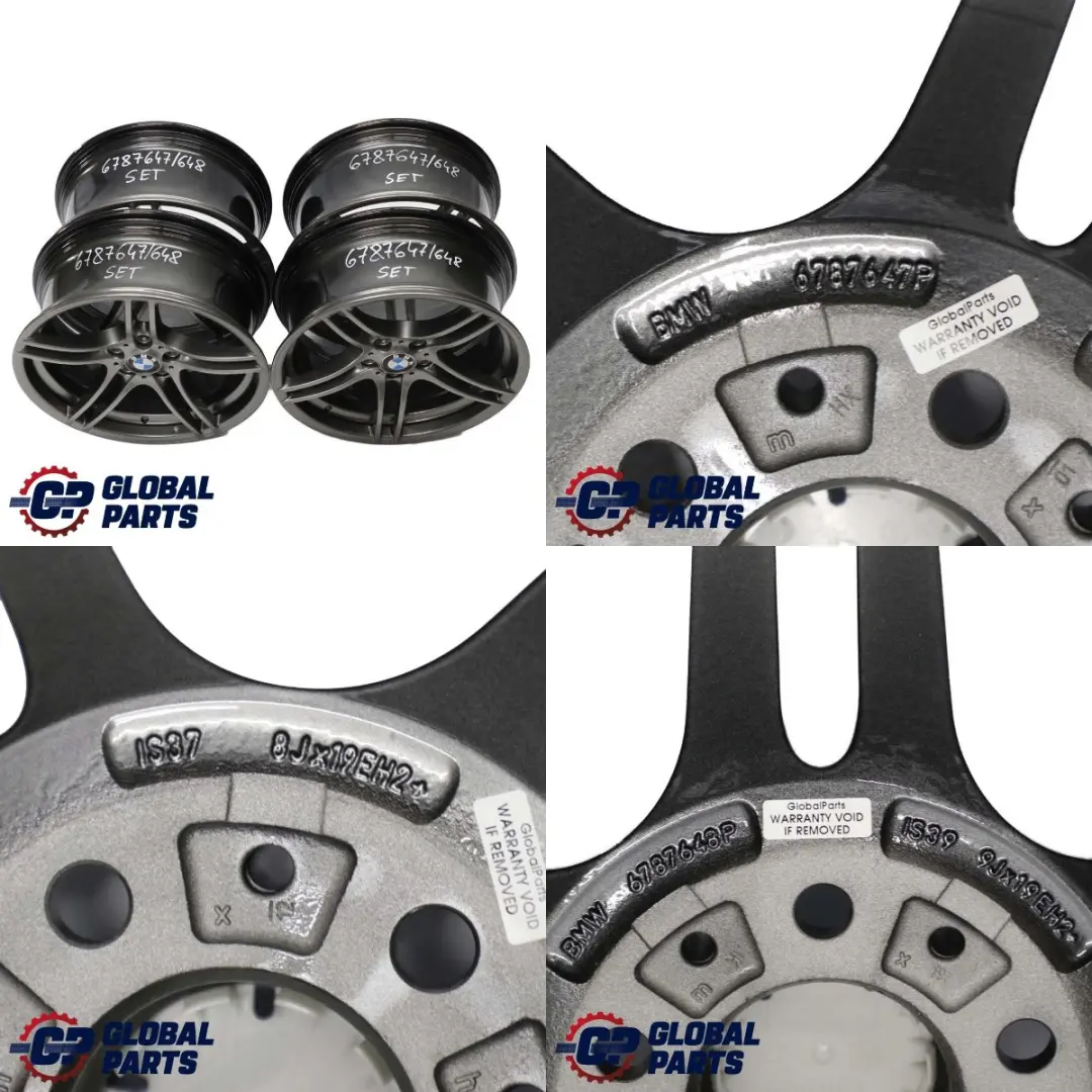 BMW E90 E91 E92 E93 Grey Complete Set 4x Alloy Wheel 19" M Double Spoke 313 - SKU 6787647/6787648 - Part number 6787647/6787648