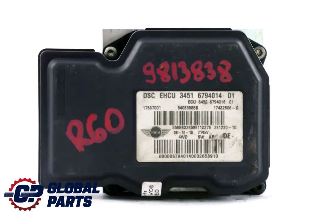 Mini Cooper S D R60 R61 Module Pompe D'unité Freinage Hydraulique DSC - SKU 6794014 - Numéro de pièce 9813838