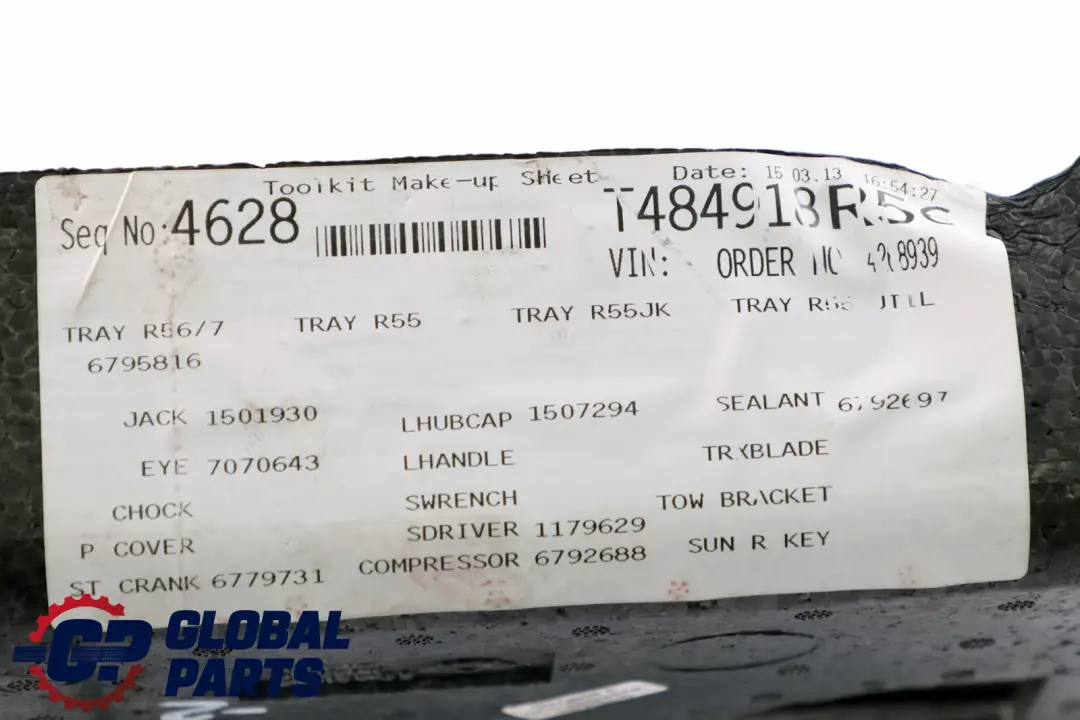 Ablageschale Mobilitätsset für Mini Cooper One 2 R56 R57 LCI mit Teilenummer 6795816 Mini Cooper One 2 R56 R57 LCI Ablageschale Mobilitätsset - SKU 6795816-2 - Teilenummer 6795816