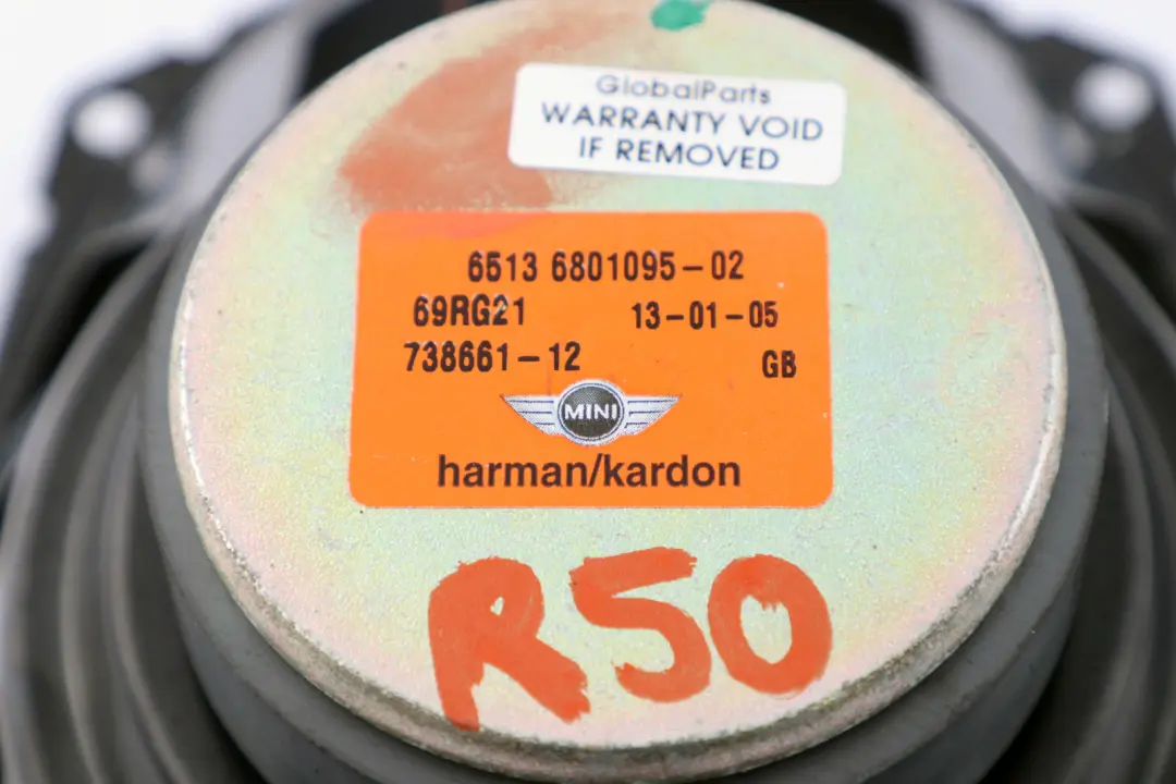 Loud Speaker Harman Kardon to Mini R50 R53 Rear with Part number 6801095 Mini R50 R53 Rear Loud Speaker Harman Kardon - SKU 6801095 - Part number 6801095