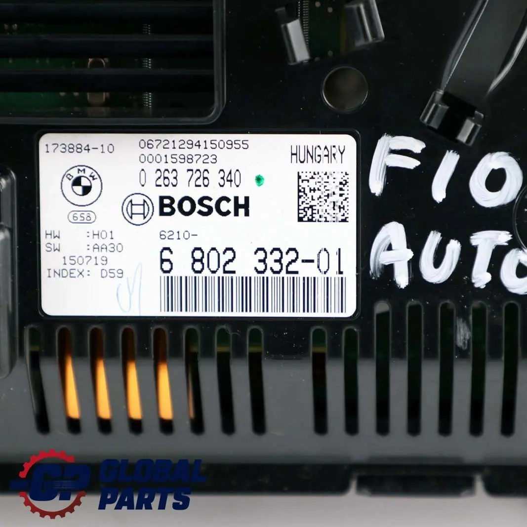BMW 5 Series F10 F11 Instrument Cluster Speedo Clocks Automatic - SKU RHD-6802332 - Part number 6802332