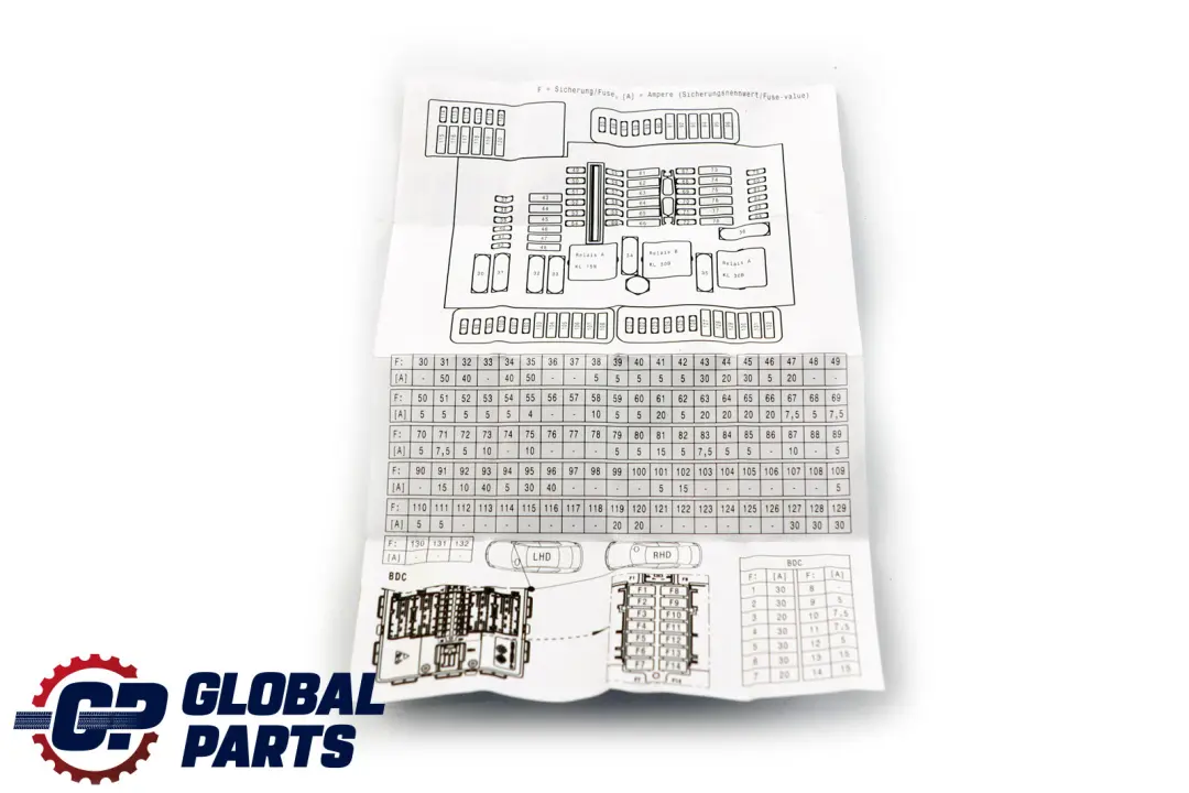 Mini Cooper F55 F56 F57 F60 Fuse Box Map Grouping 7123 - SKU 6822530 - Numéro de pièce 6822530