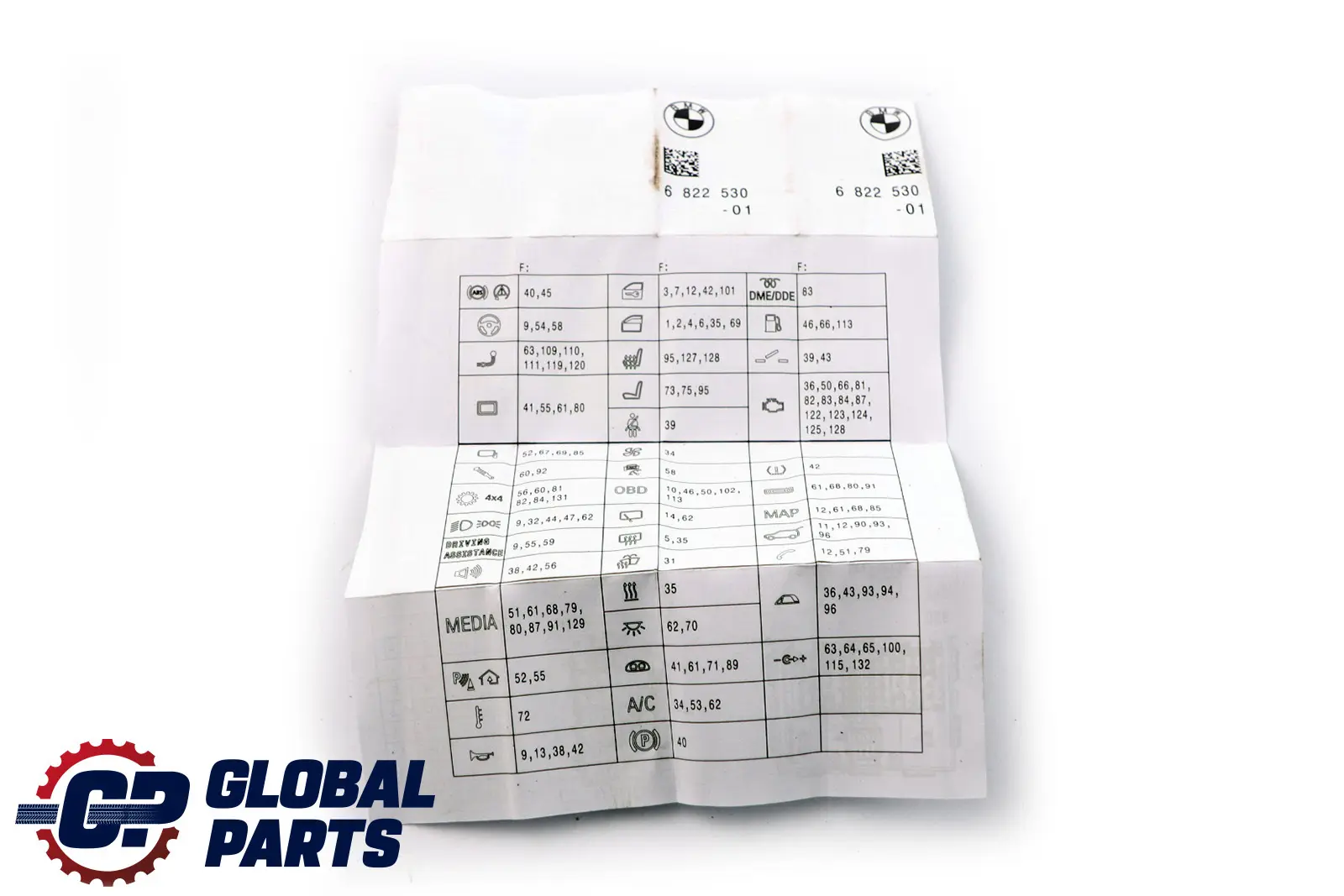 Mini Cooper F55 F56 F57 F60 Fuse Box Map Grouping 6822530 71236822530