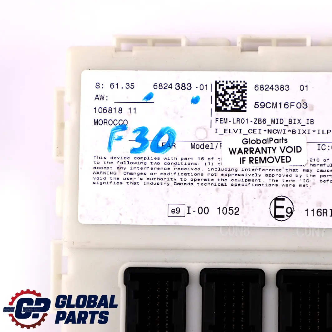 BMW 1 2 3 4 F20 F21 F22 F30 F31 F32 F36 Modulo Unità di Controllo FEM - SKU 6824383 - Numero di parte 6824383