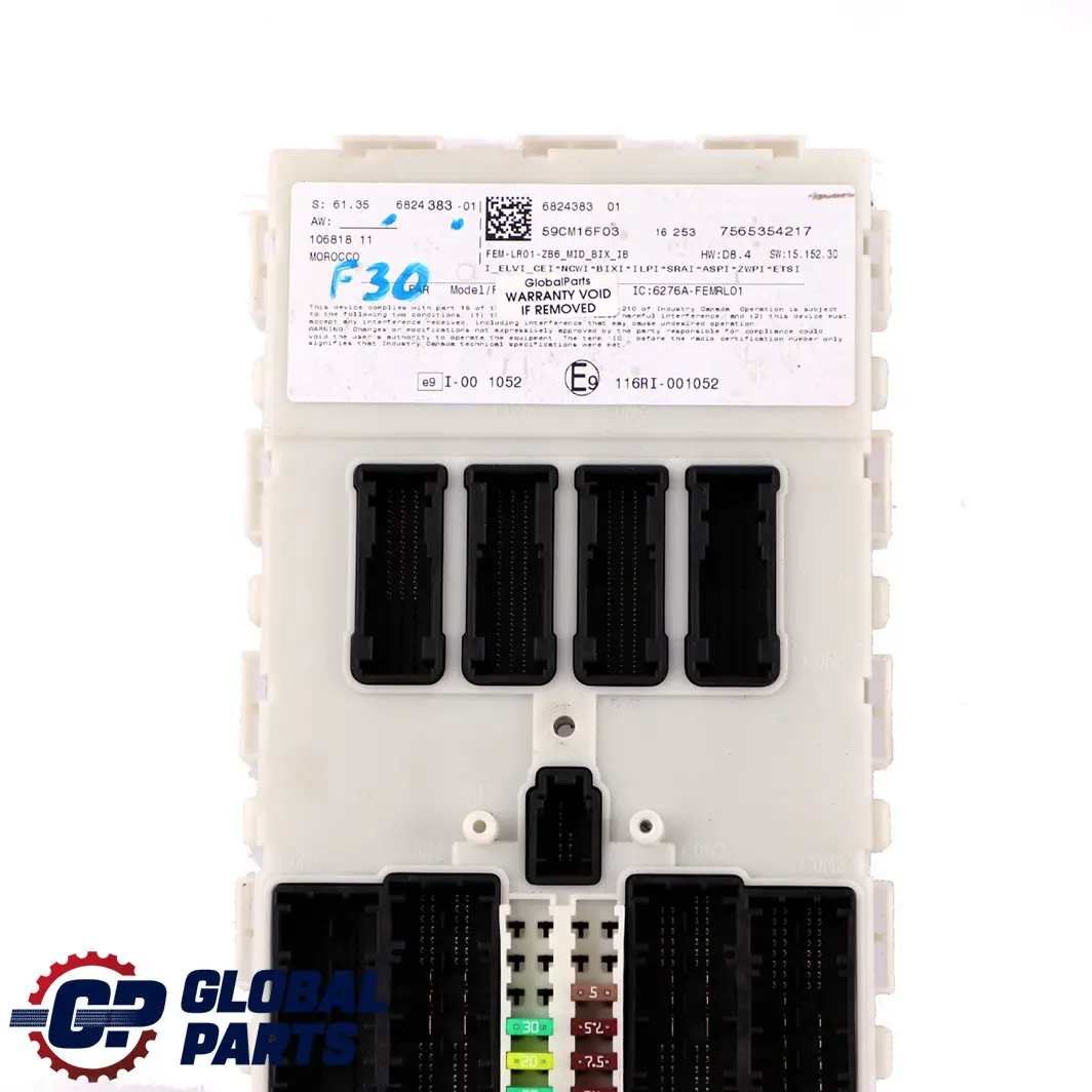 BMW 1 2 3 4 F20 F21 F22 F30 F31 F32 F36 Module Control Unit FEM - SKU 6824383 - Numéro de pièce 6824383
