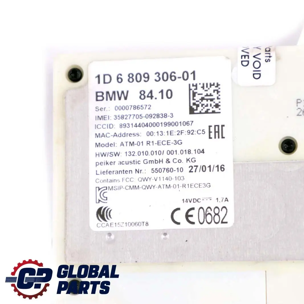 BMW X1 F30 LCI F48 Telematik Telefonsteuerungsmodul ATM ECE 3G 6809306 - SKU 6836759 - Teilenummer 9329339