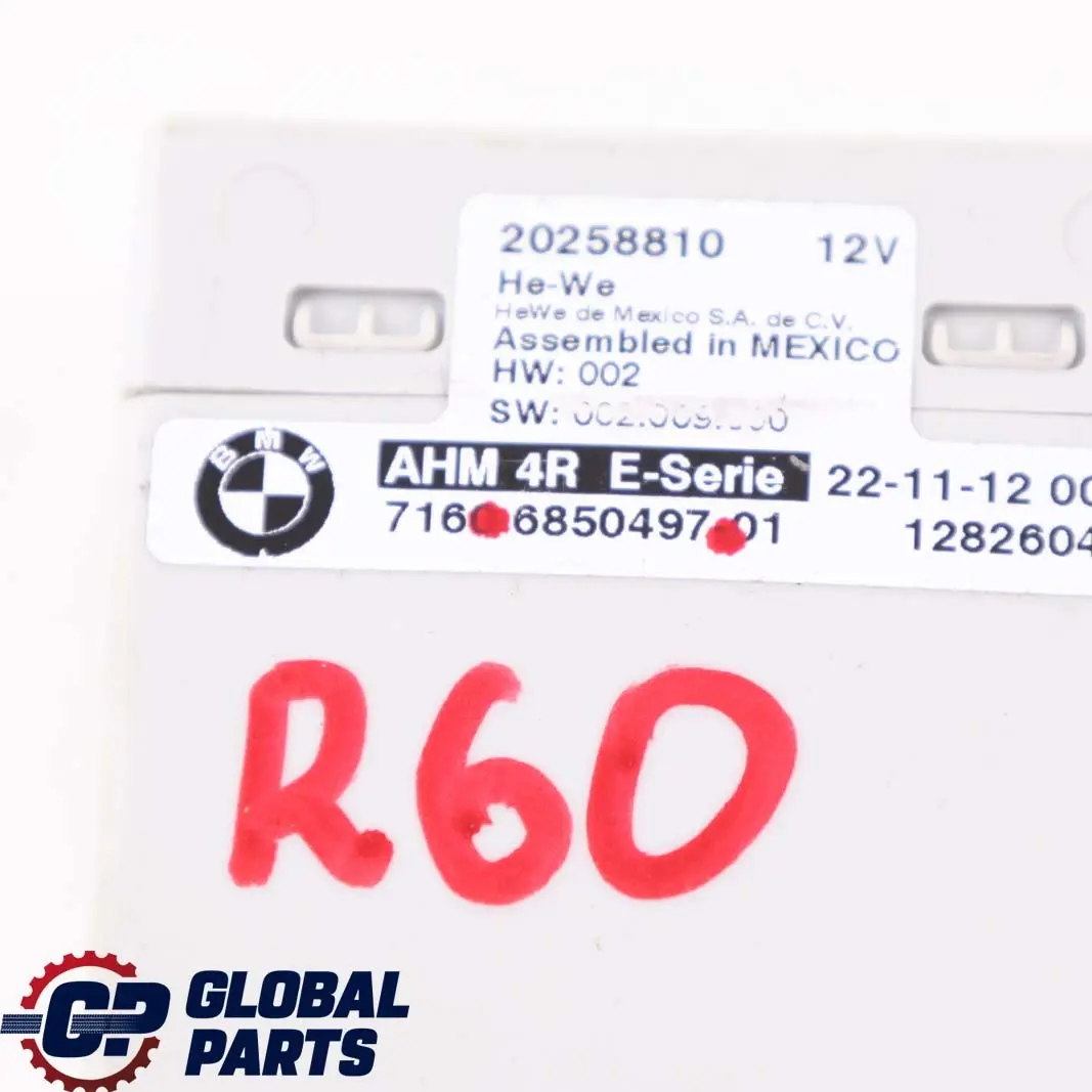 Remolque Remolque Unidad Control Módulo AHM 4R para BMW E60 E61 E65 E87 E90 con número de pieza 6850497 BMW E60 E61 E65 E87 E90 Remolque Remolque Unidad Control Módulo AHM 4R - SKU 6850497 - Número de pieza 6850497