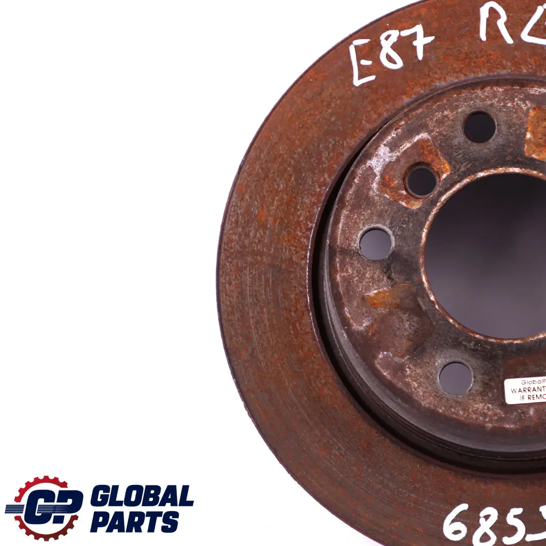 Brake Disc 280X10 to BMW 1 Series E81 E87 116i 118i 118d Rear Wheel with Part number 6855001 BMW 1 Series E81 E87 116i 118i 118d Rear Wheel Brake Disc 280X10 - SKU 6855001-1 - Part number 6855001