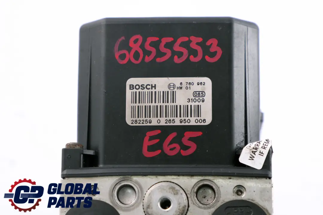 BMW 7 Series E65 E66 Hydro Braking Unit DSC Pump - SKU 6855553-1 - Part number 6760962 6760960