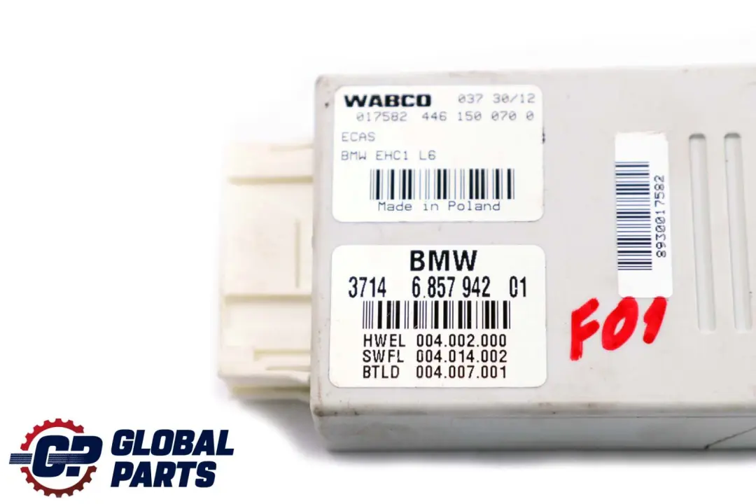 Luftfederung Steuergerät Hinterachse für BMW F01 F02 mit Teilenummer 6857942 BMW F01 F02 Luftfederung Steuergerät Hinterachse - SKU 6857942 - Teilenummer 6857942