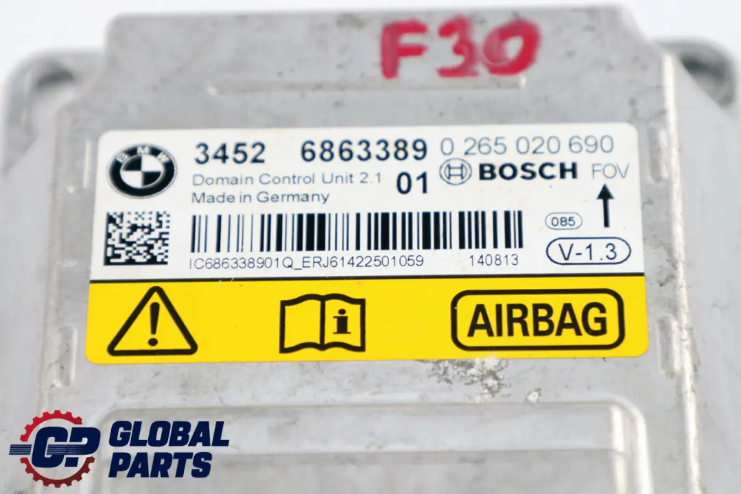 Moduł Sterownik Airbag do BMW F20 F21 F30 F31 o numerze 6887752 BMW F20 F21 F30 F31 Moduł Sterownik Airbag - SKU 6863389 - Numer Części 6887752