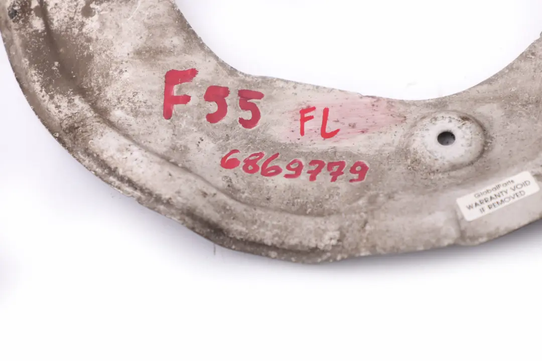 Protection Cover Plate Brake Disc Front Left N/S 68697 to BMW MINI F55 F56 F57 F60 with Part number 6869779 BMW MINI F55 F56 F57 F60 Protection Cover Plate Brake Disc Front Left N/S 68697 - SKU 6869779 - Part number 6869779