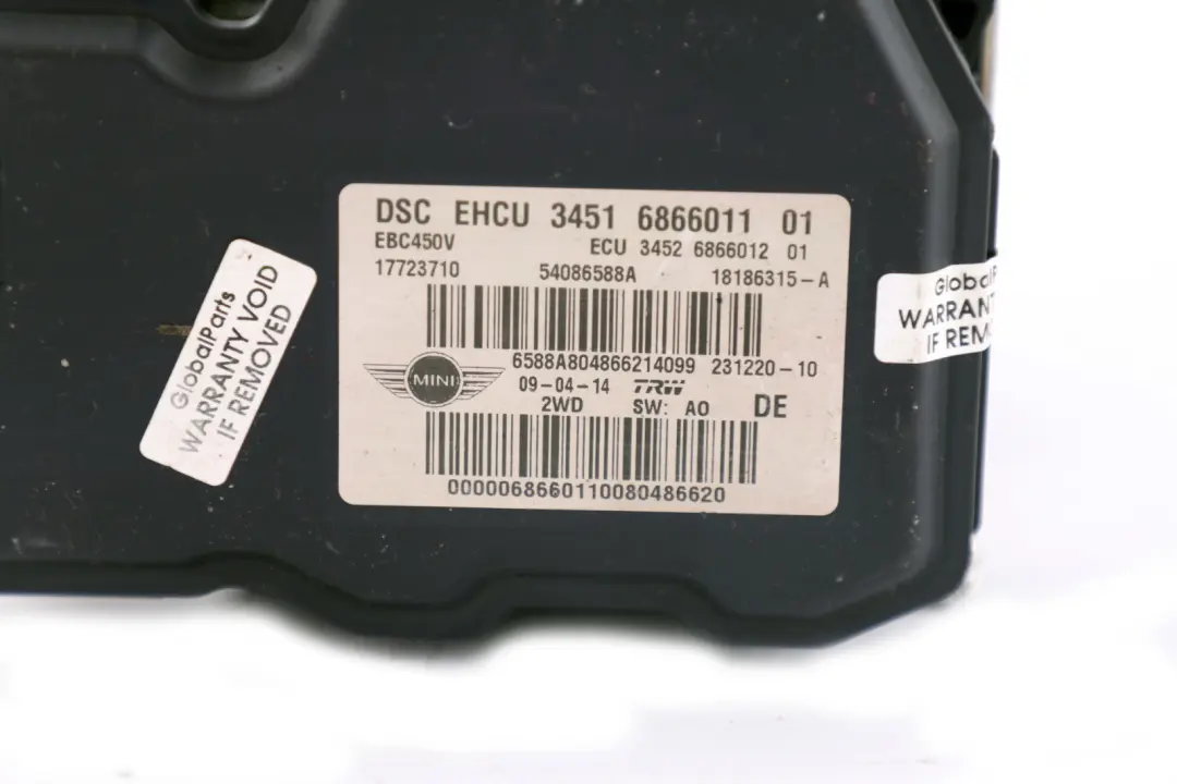 Pompe DSC Hydro Braking Unit 6866011 6866012 pour Mini Cooper R55 R56 R57 LCI R60 à propos du numéro de pièce 6874553 Mini Cooper R55 R56 R57 LCI R60 Pompe DSC Hydro Braking Unit 6866011 6866012 - SKU 6874553-1 - Numéro de pièce 6874553