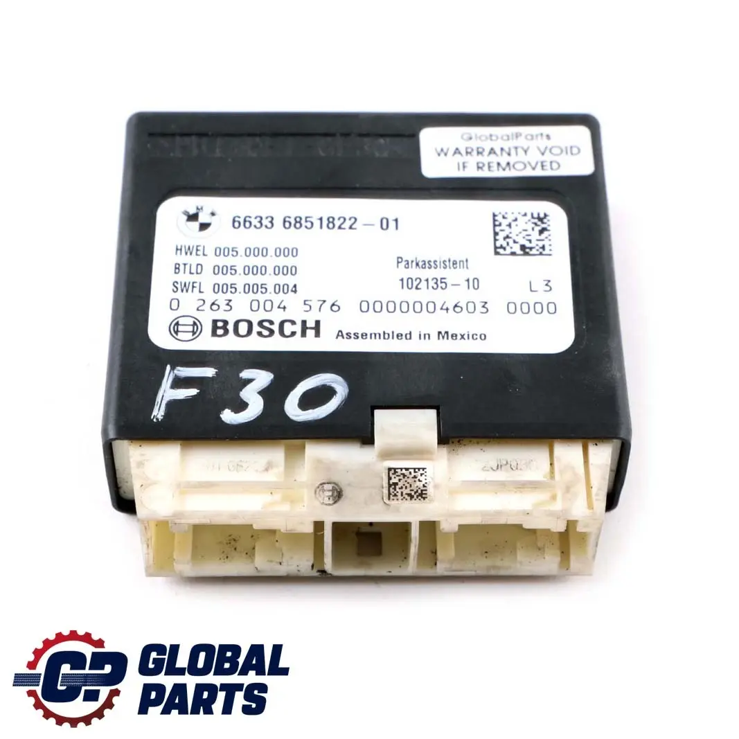 BMW 1 3 F20 F21 F30 F31 Parking Assistant PDC Control Unit Module 6851822 - SKU 6886211 - Part number 6886211