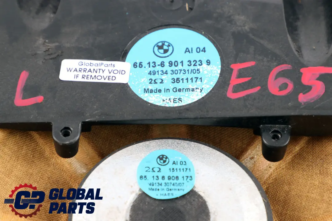 Altavoz central izquierdo de graves HiFi-System HAES para BMW E65 E66 E67 con número de pieza 6901323 BMW E65 E66 E67 Altavoz central izquierdo de graves HiFi-System HAES - SKU 6901323 - Número de pieza 6901323