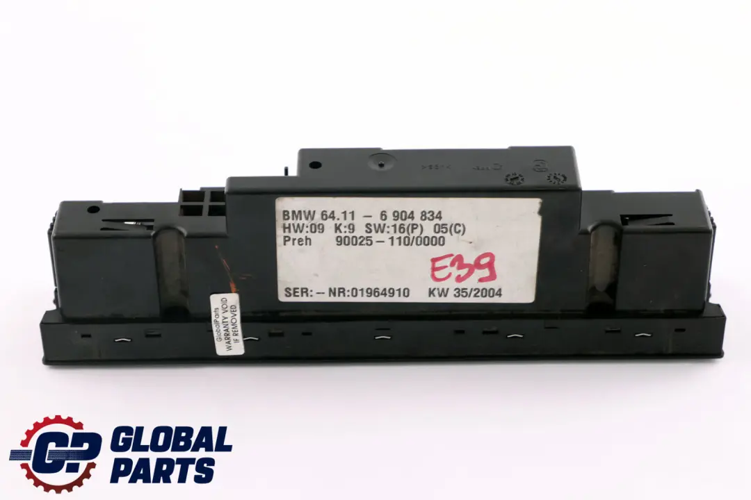 Conditioning Control to BMW 5 Series E39 Automatic Air with Part number 6904834 BMW 5 Series E39 Automatic Air Conditioning Control - SKU 6904834 - Part number 6904834