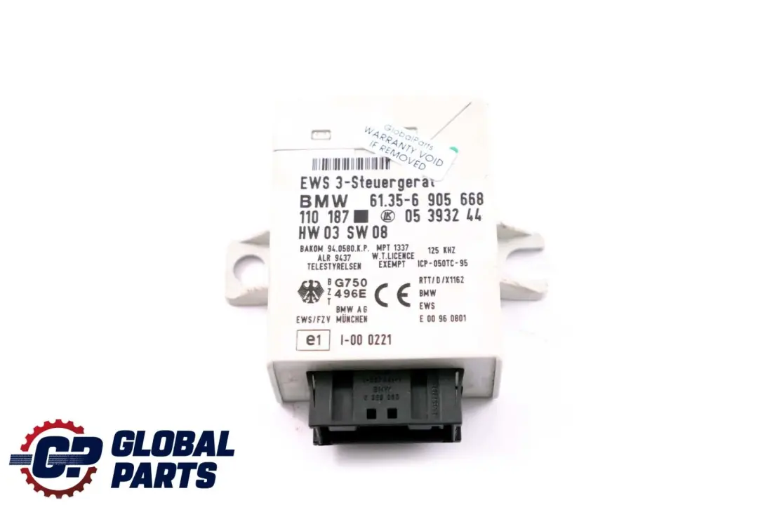 Control Unit Control Unit EWS3 to BMW X3 X5 E39 E46 E53 E83 Mini R50 R52 with Part number 6905668 BMW X3 X5 E39 E46 E53 E83 Mini R50 R52 Control Unit Control Unit EWS3 - SKU 6905668 - Part number 6905668